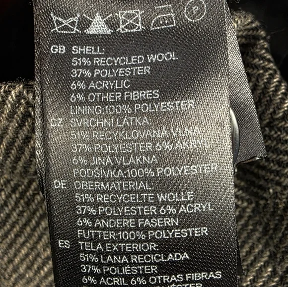 H&M Gray Wool Button Jacket -  Military Preppy Peacoat - Men's 40R - Picture 5 of 17